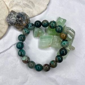 Genuine Chrysocola Beaded Bracelet